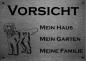 Preview: Edelstahl Warnschild Labradoodle VORSICHT Mein Haus mein Garten meine Familie